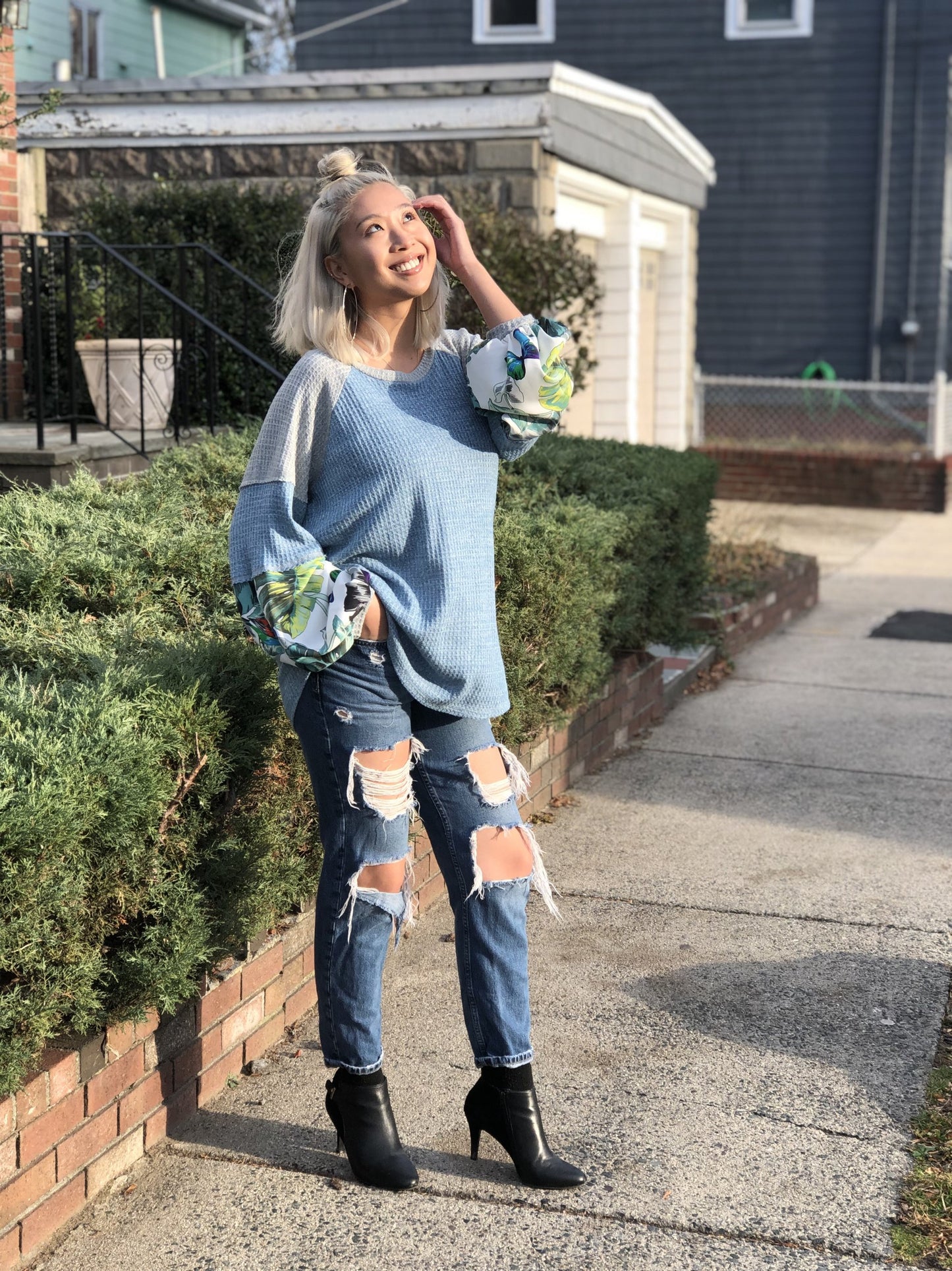 BALLOON SLEEVE RAGLAN TOP
