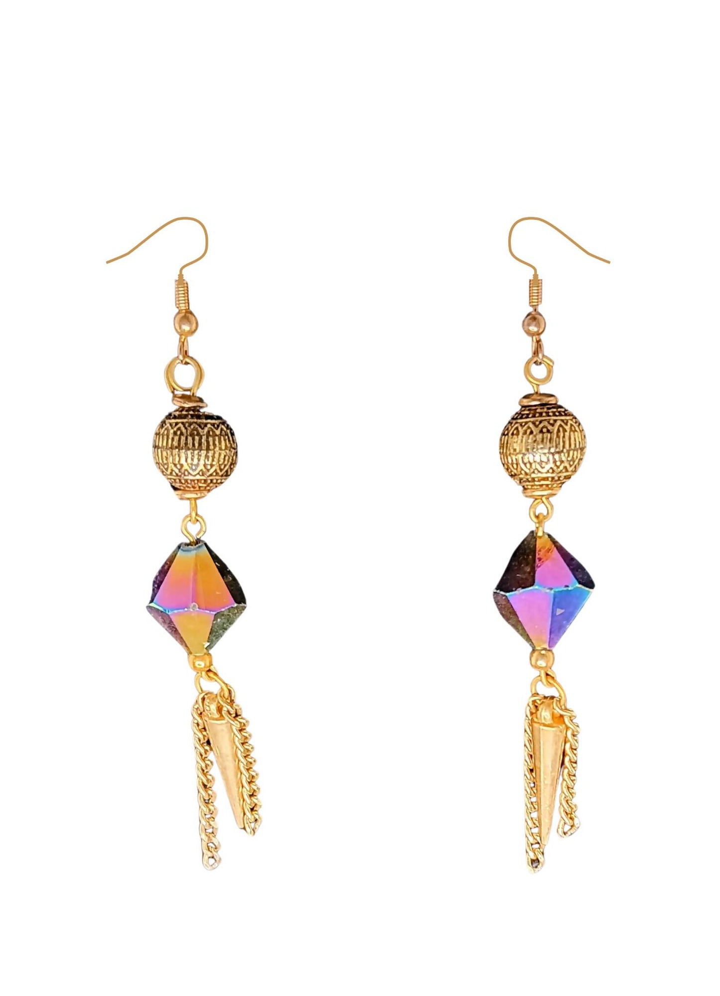 Aurora Borealis ~ Spike & Fringe Earrings