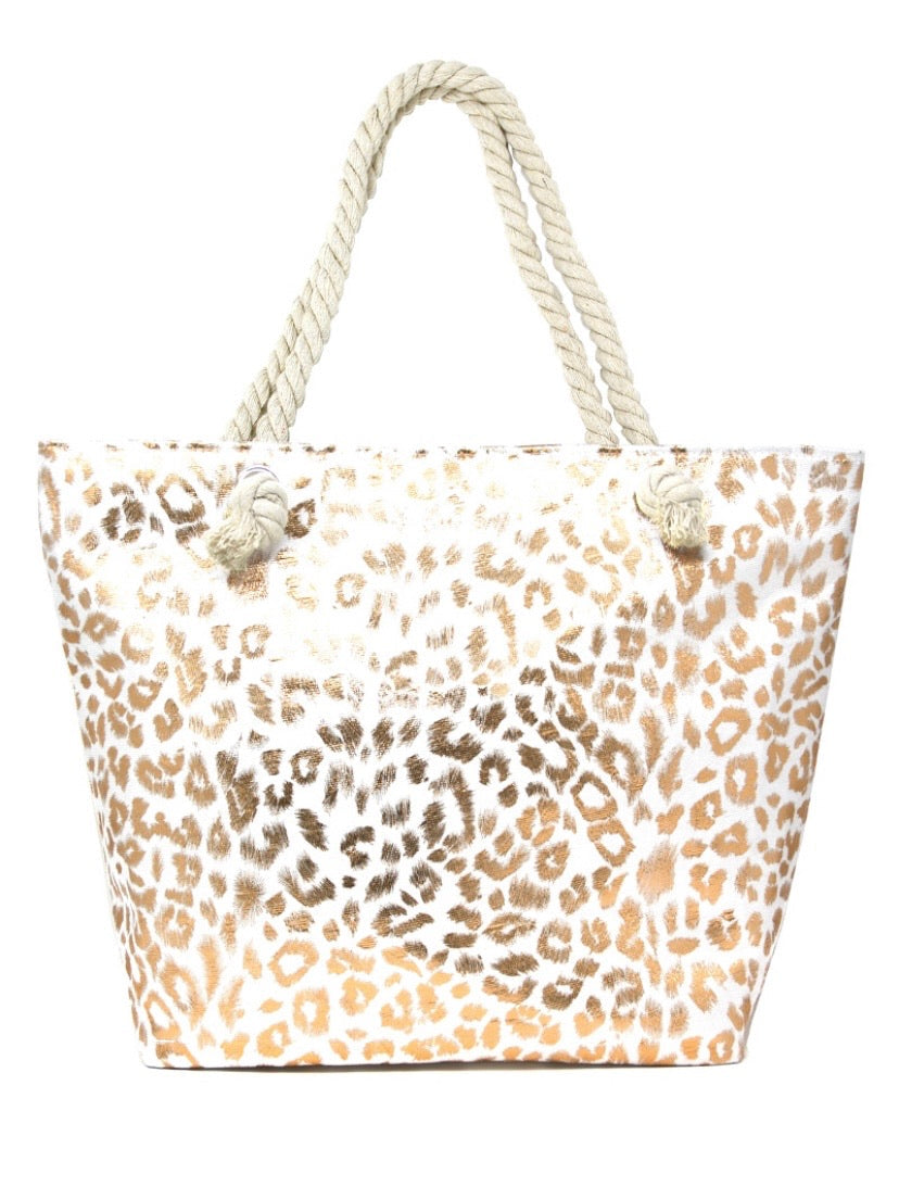 Metallic Leopard Print Tote (AS IS)