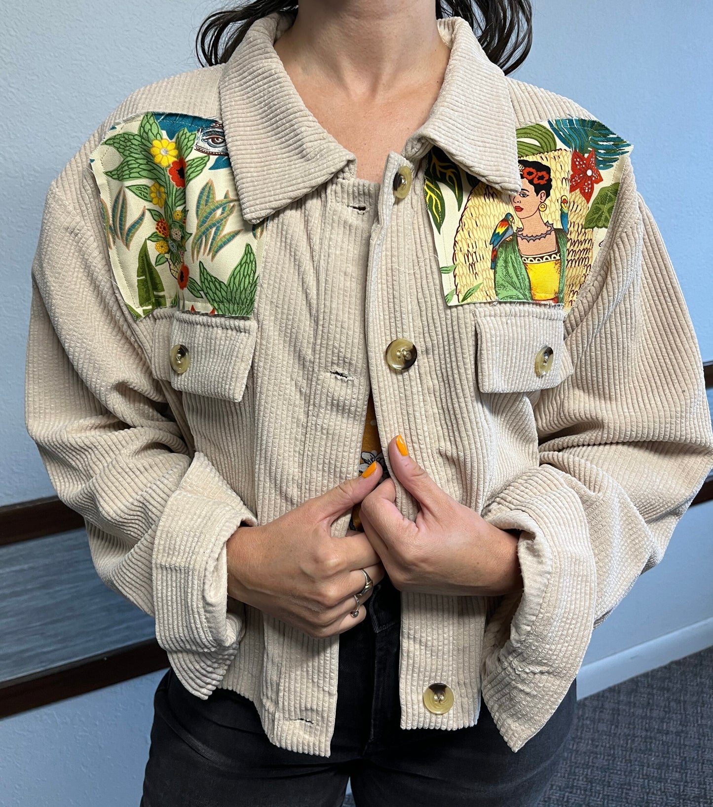 Jacket Frida kahlo light Tropical Design.