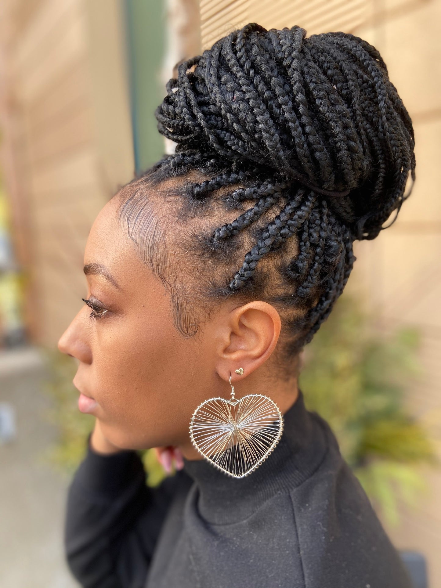 WIRED HEART DROP EARRINGS - SILVER