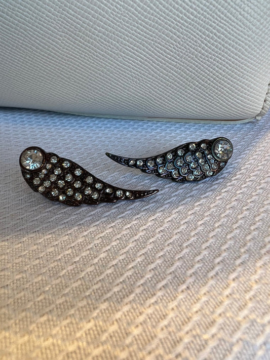 Studded Wings Clip On Earrings