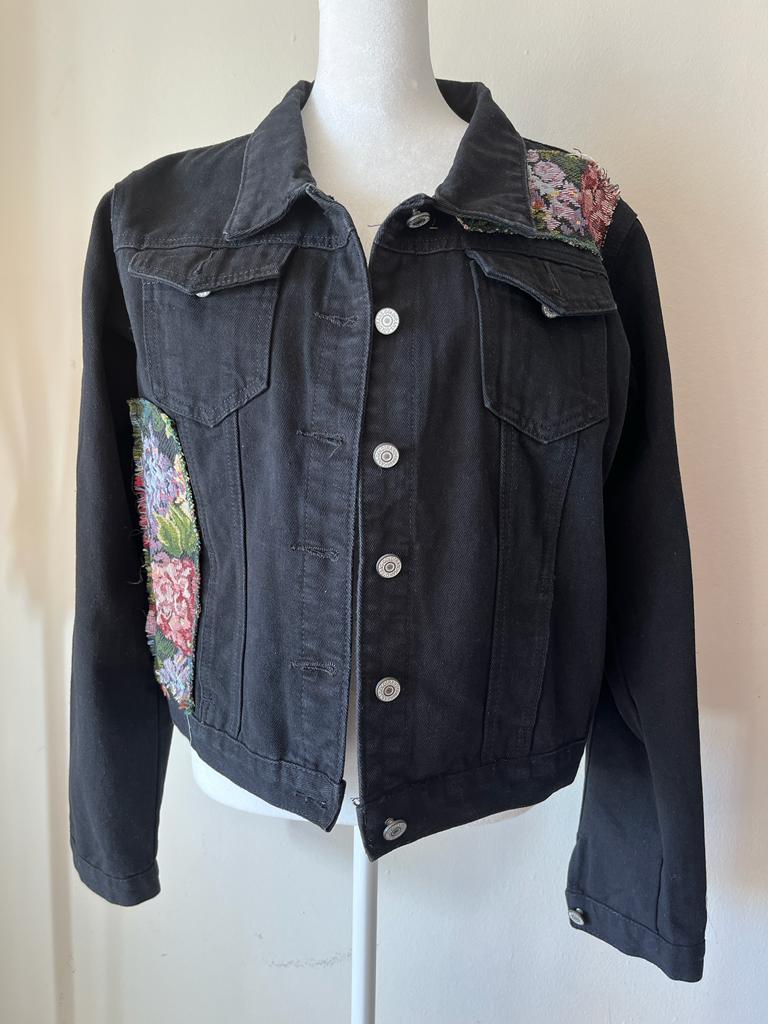 Black denim Vintage Style Jacket