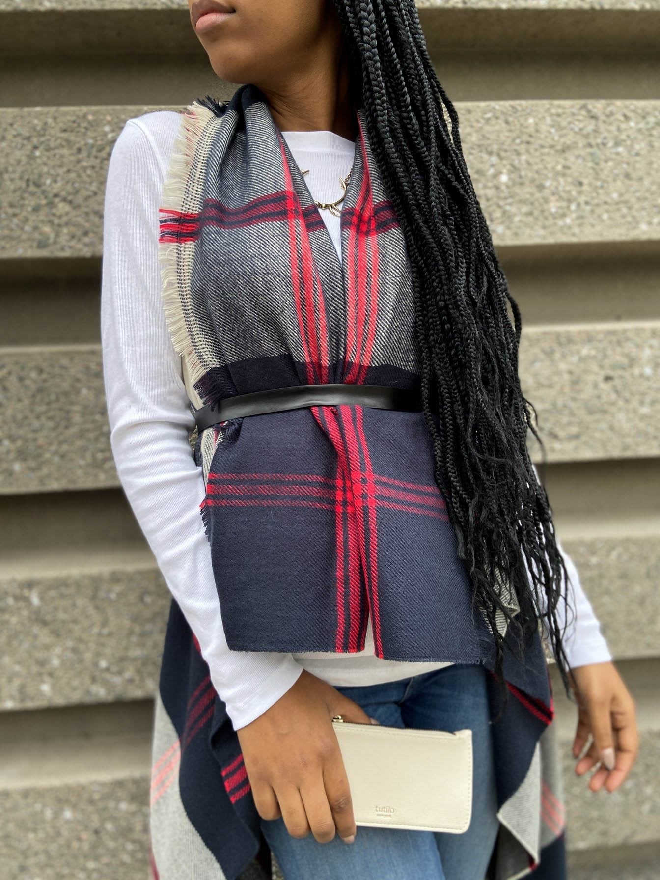 PLAID PRINTED VEST