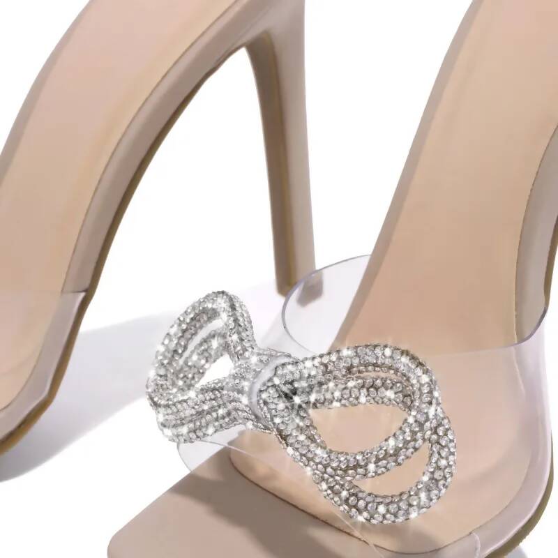 Rhinestone Bow Heels
