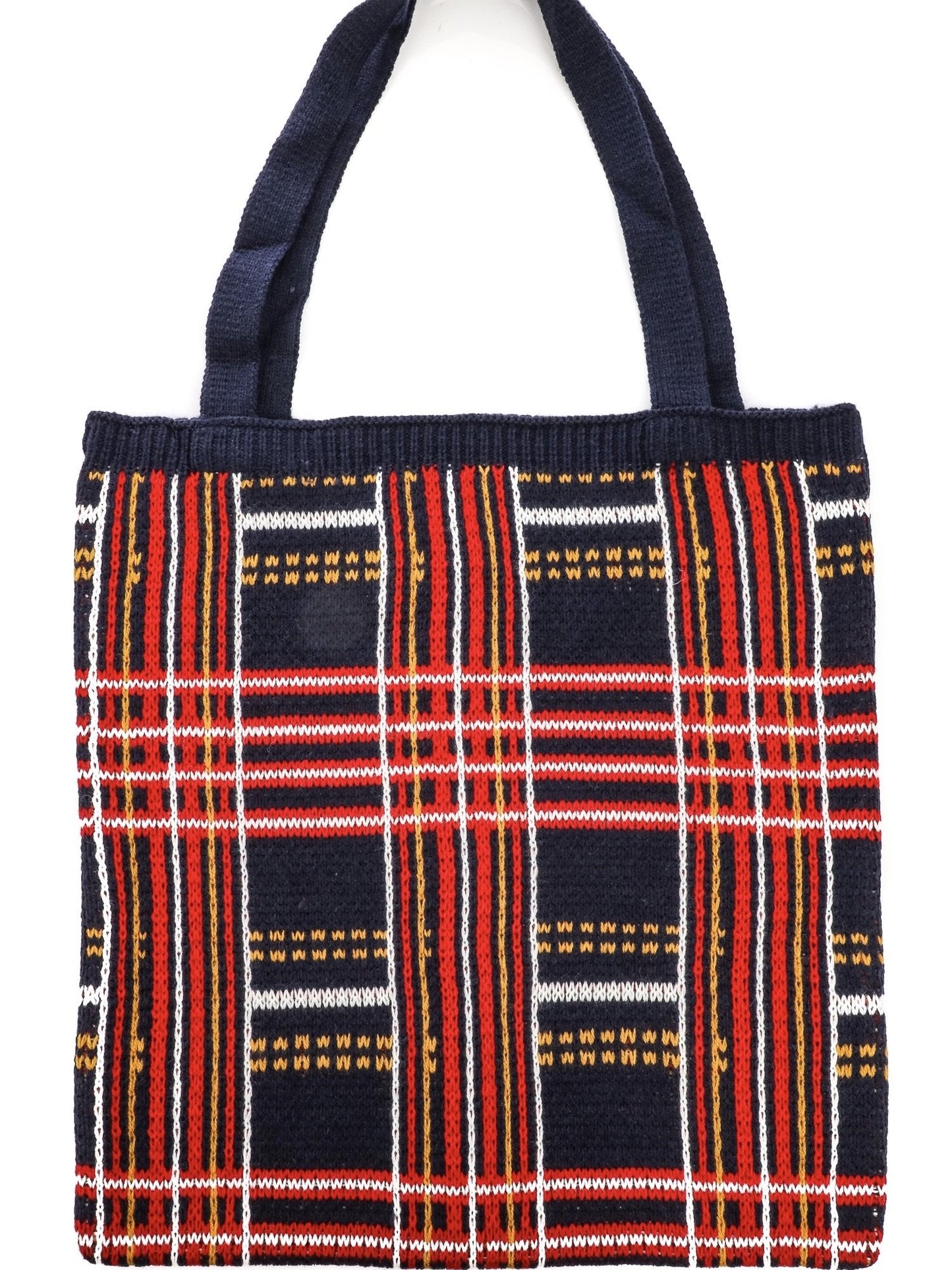 PLAID KNIT TOTE BAG