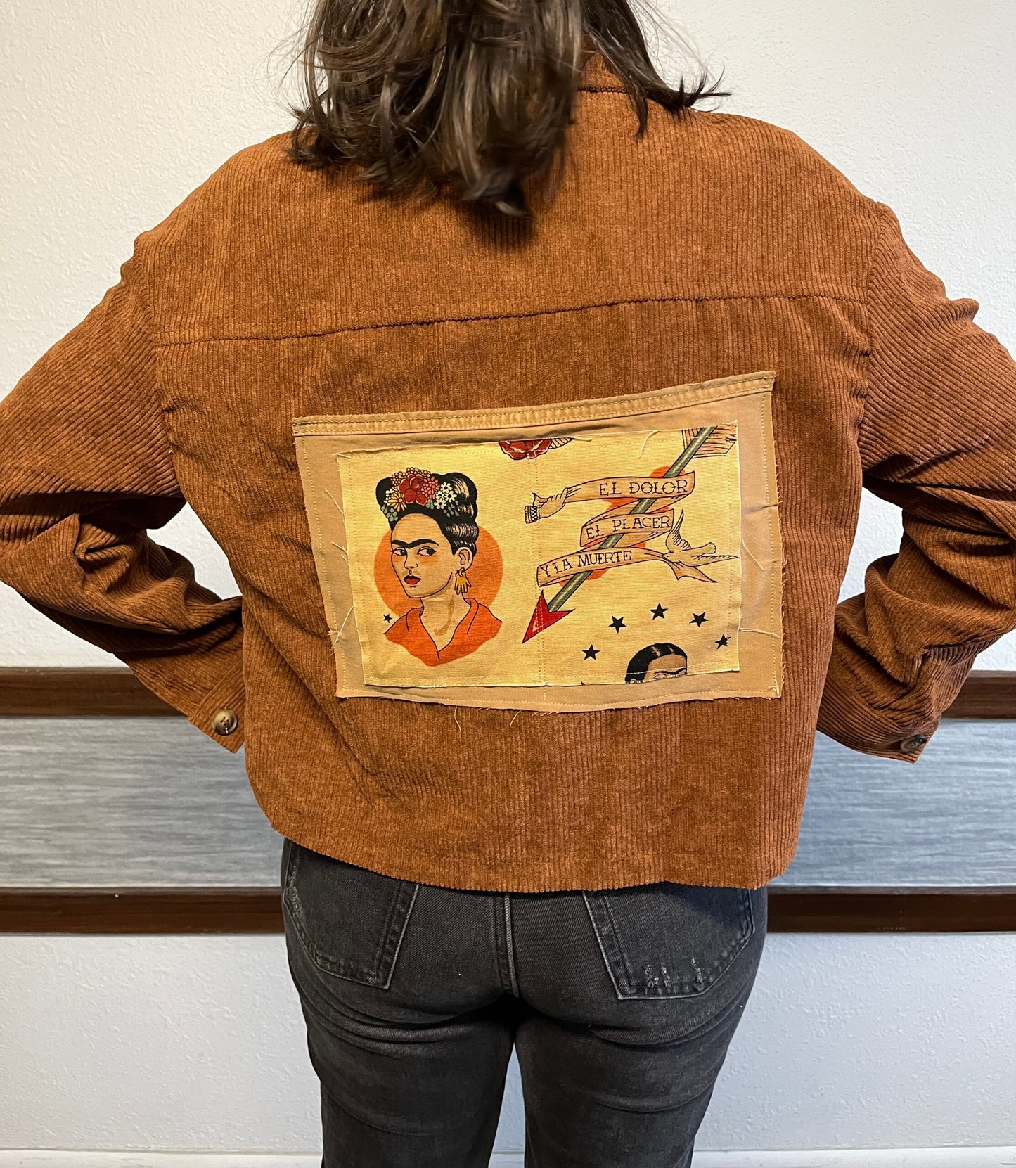 Jacket Corduroy Frida Kahlo Design.