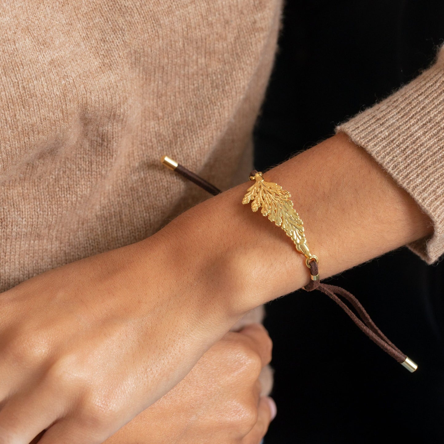Fern Leaf and Vegetable Suede bracelet