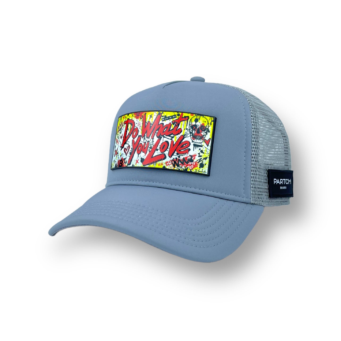 Partch Gray Fashion Trucker Hat Breathable with Do What You Love PARTCH-Clip interchangeable