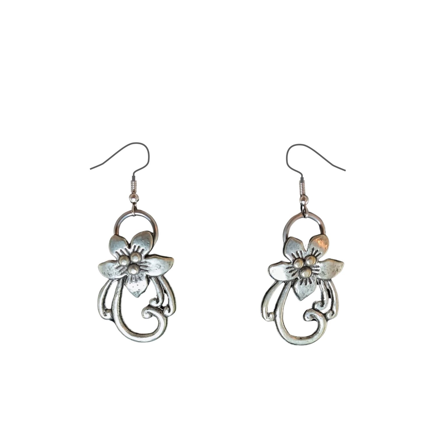 Pewter Flower Earrings