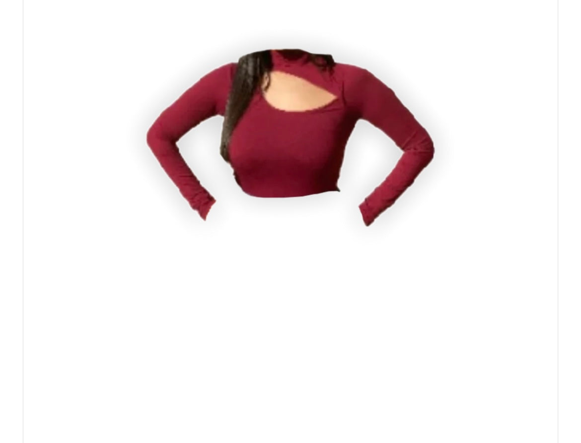 Cut Out Long Sleeve Crop