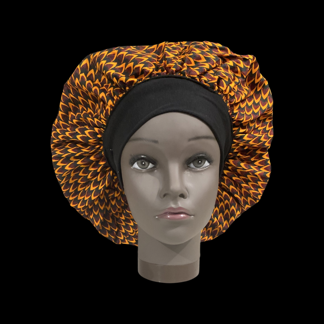 Multicolor African Print Bonnets with Head Bands