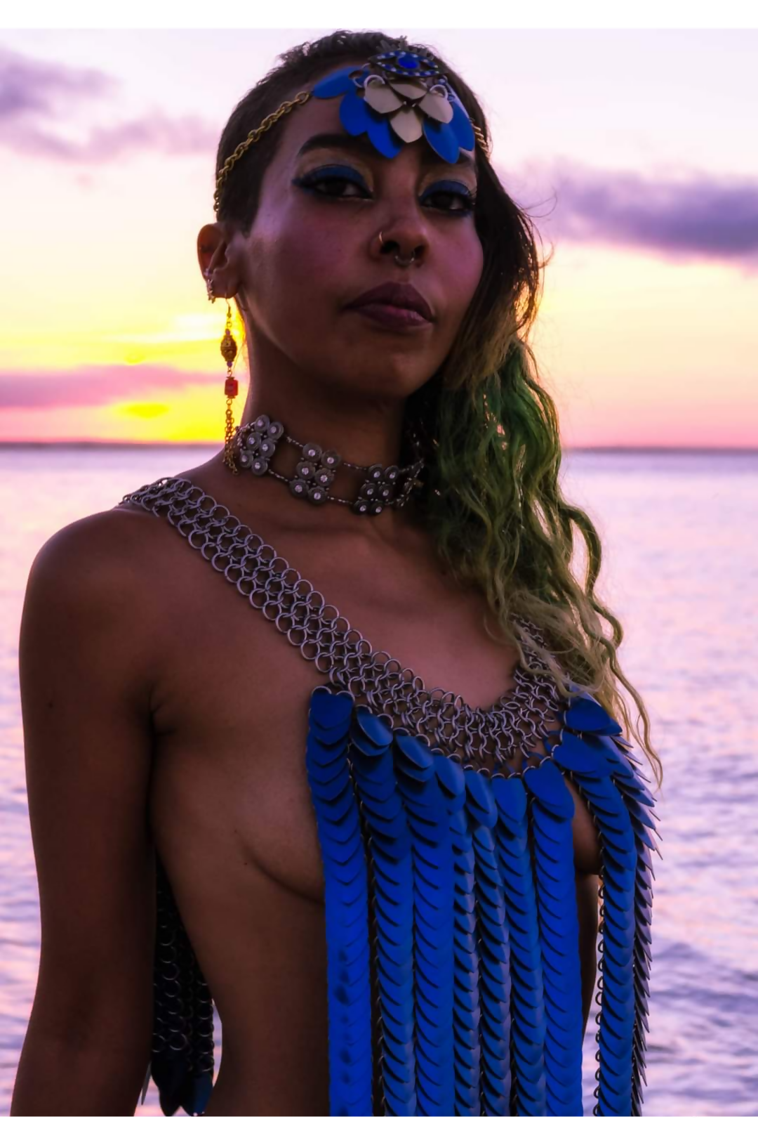 Pewter & Glass Beaded Choker