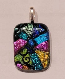 Fused dichroic glass pendant