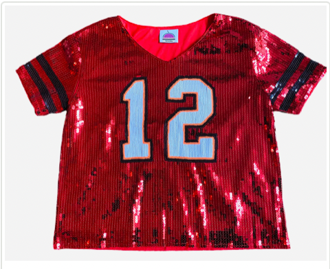 Red Sequin Tom Brady Shirt Red Sequin Tom Brady Shirt