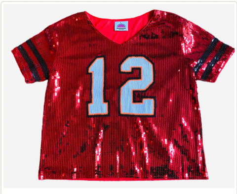 Red Sequin Tom Brady Shirt