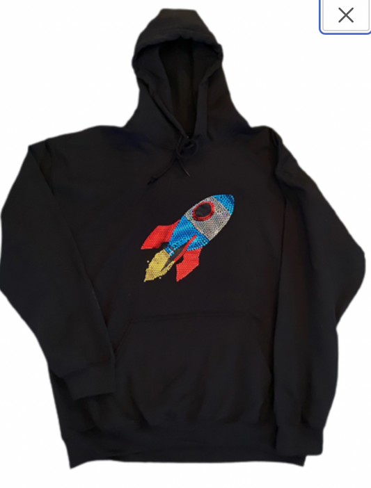 To the Moon Black Hoodie