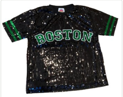 Black Sequin Celtics Shirt