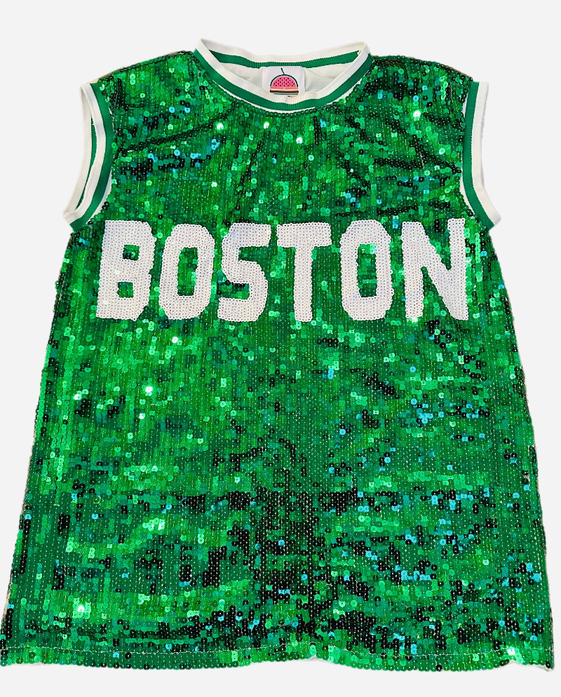 Green Sequin Boston Sleeveless Shirt