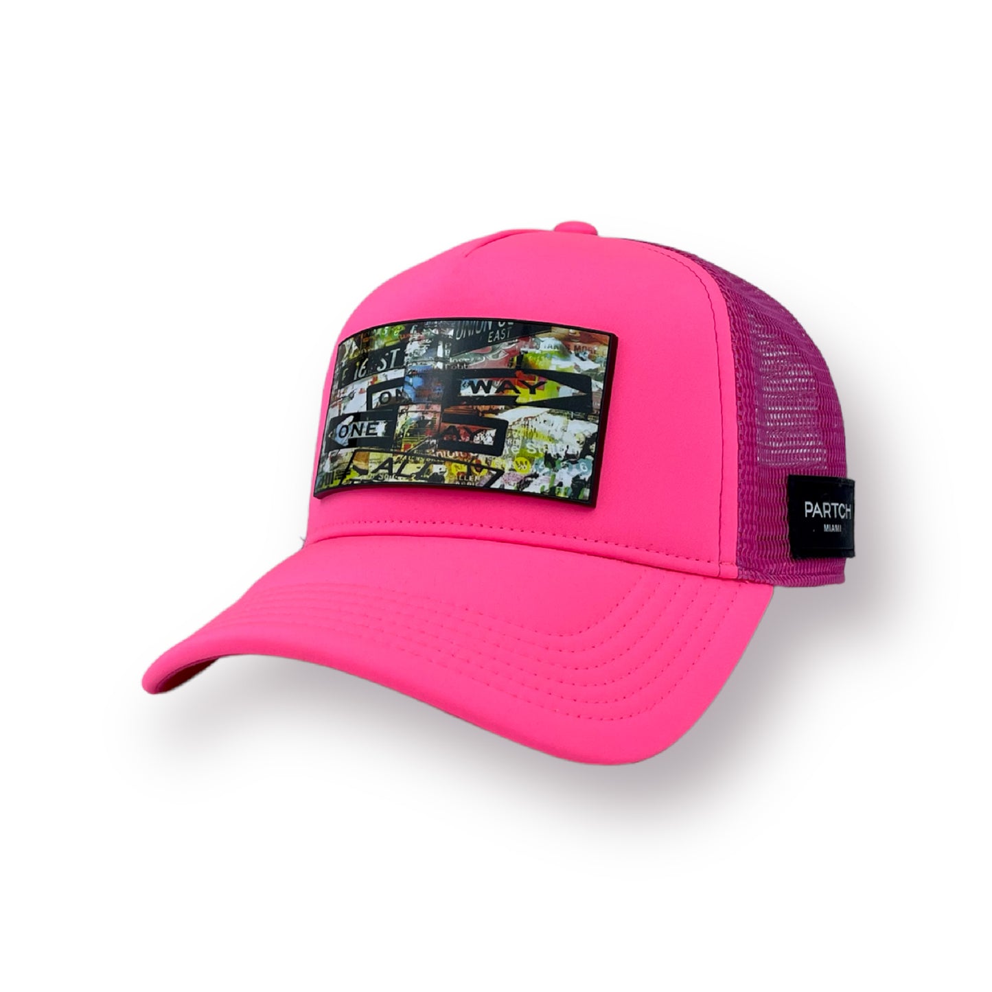 PARTCH Trucker Hat Pink Unixvi Art removable