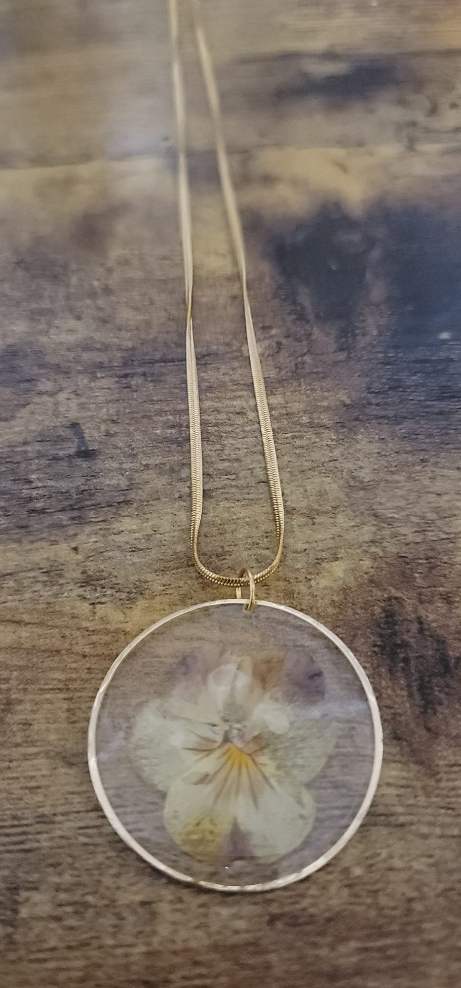 wildflower resin necklace