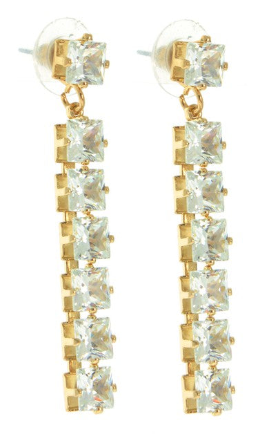Crystal Bar Drop Earrings