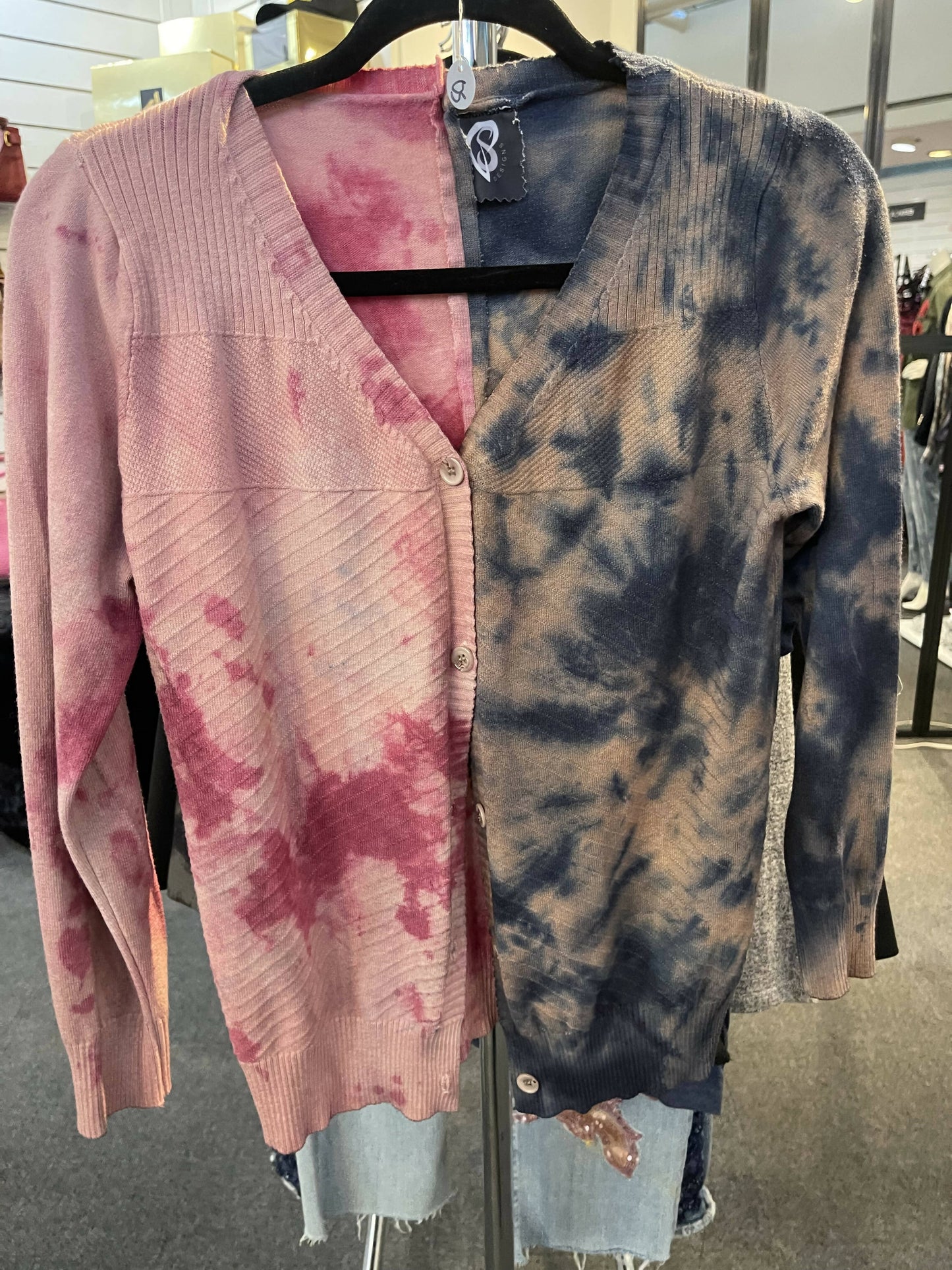 Two tone cardigan knit