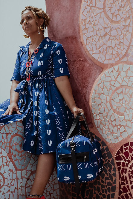 Blue Cowrie Shirt Dress