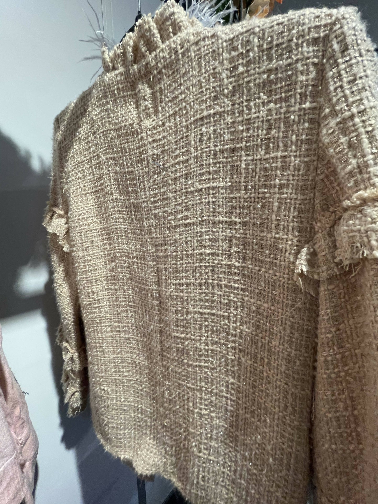 Fringe tweed blazer