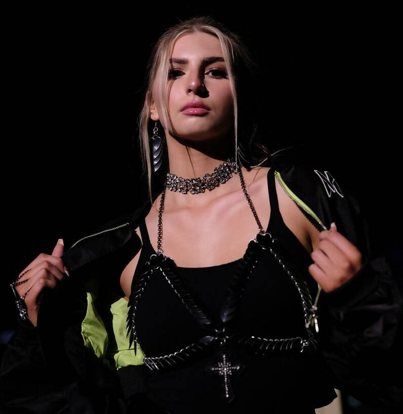 Black Scale - Large Fringe Earrings