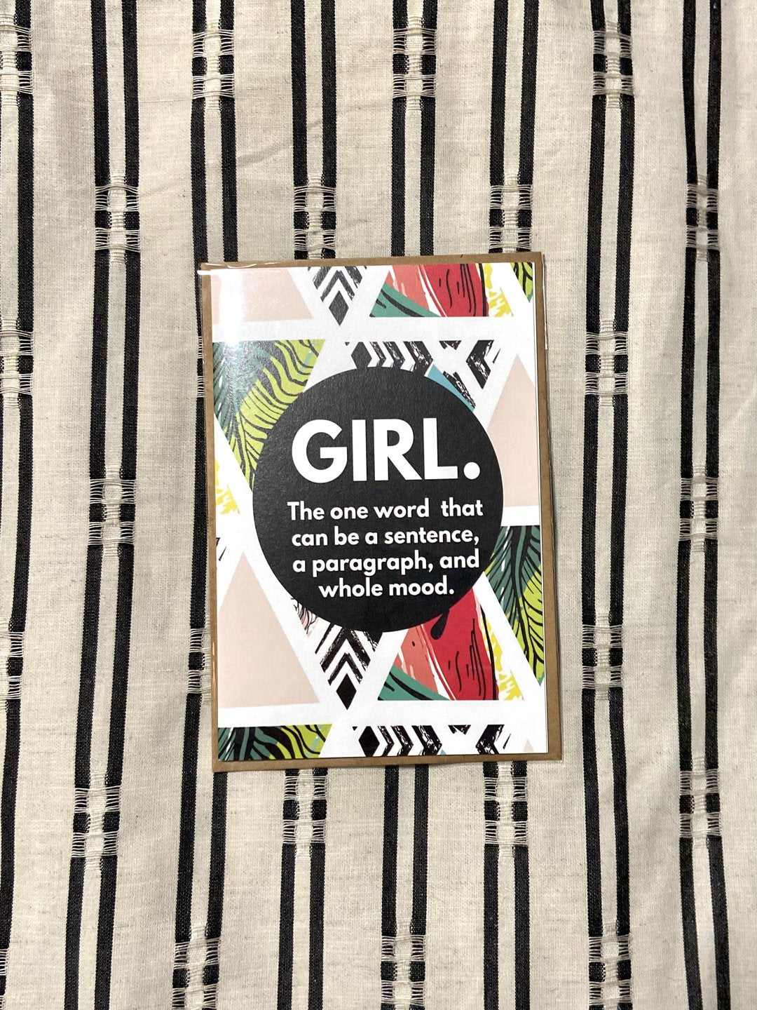 "GIRL." GREETING CARD