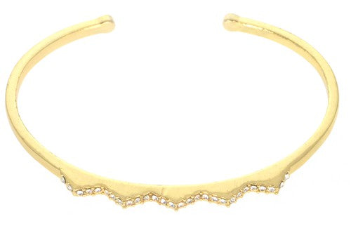 Thin Cuff Ridge Bracelet | Gold