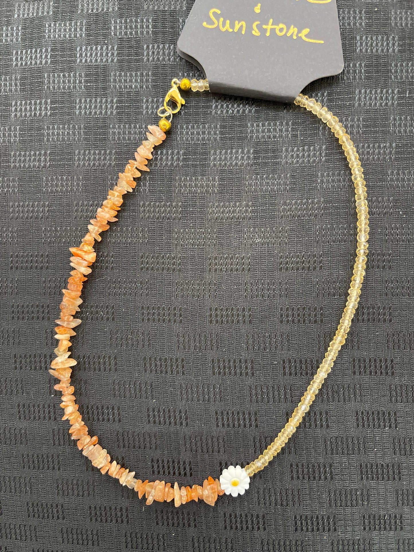 Citrine Sunstone Sunflower necklace