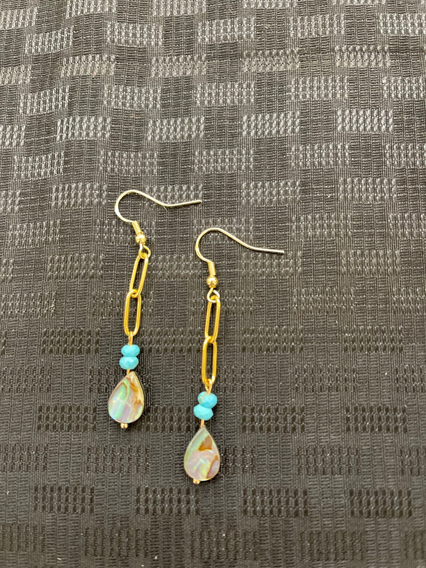 Abalone Turquoise Drop Earrings