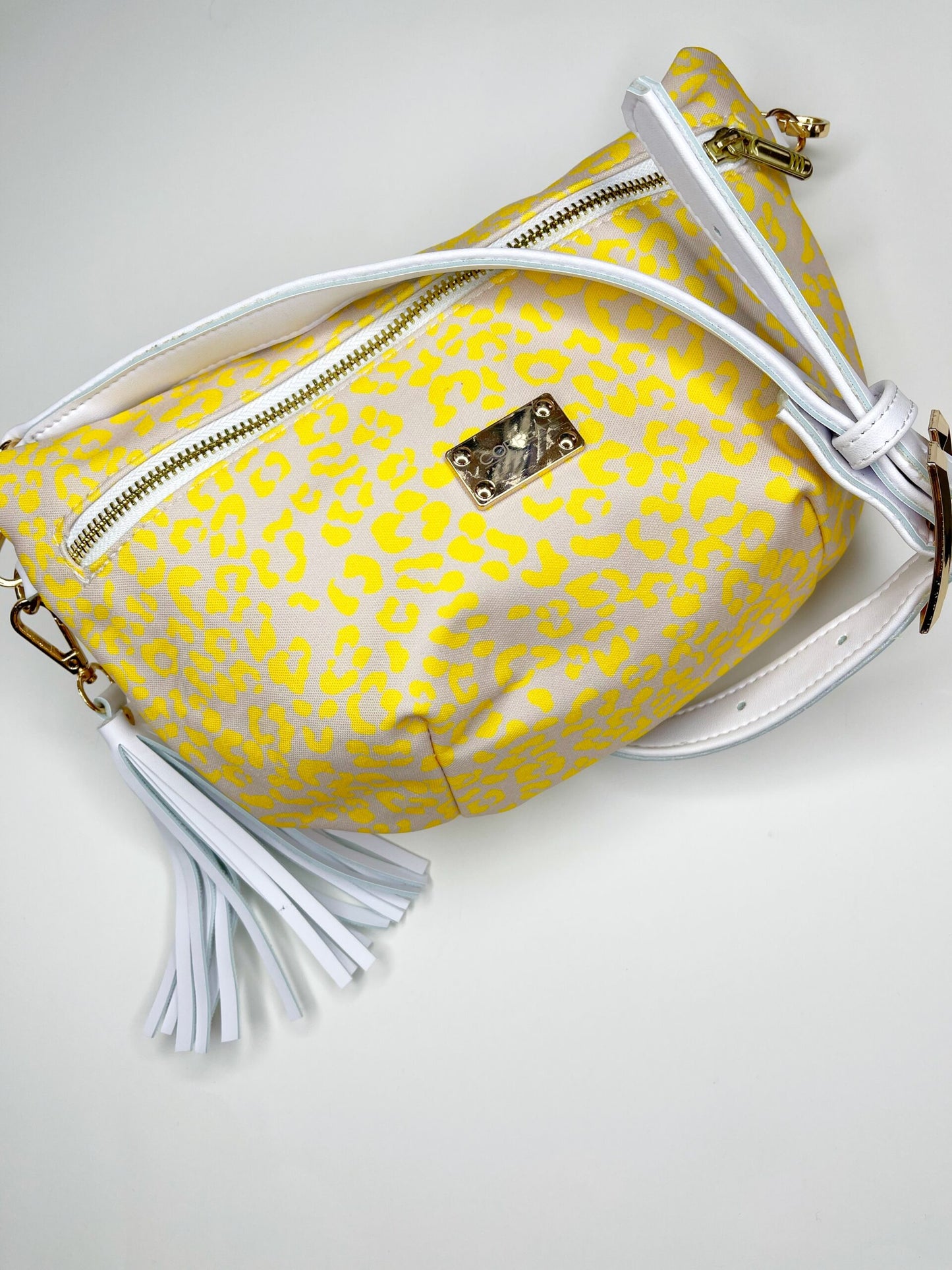 Yellow animal print fanny pack