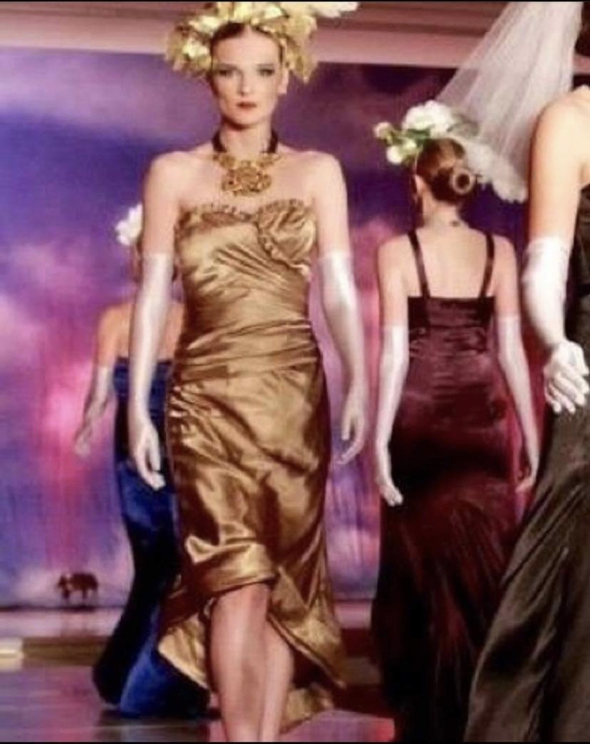 Pleated Flower Dress Chocolate