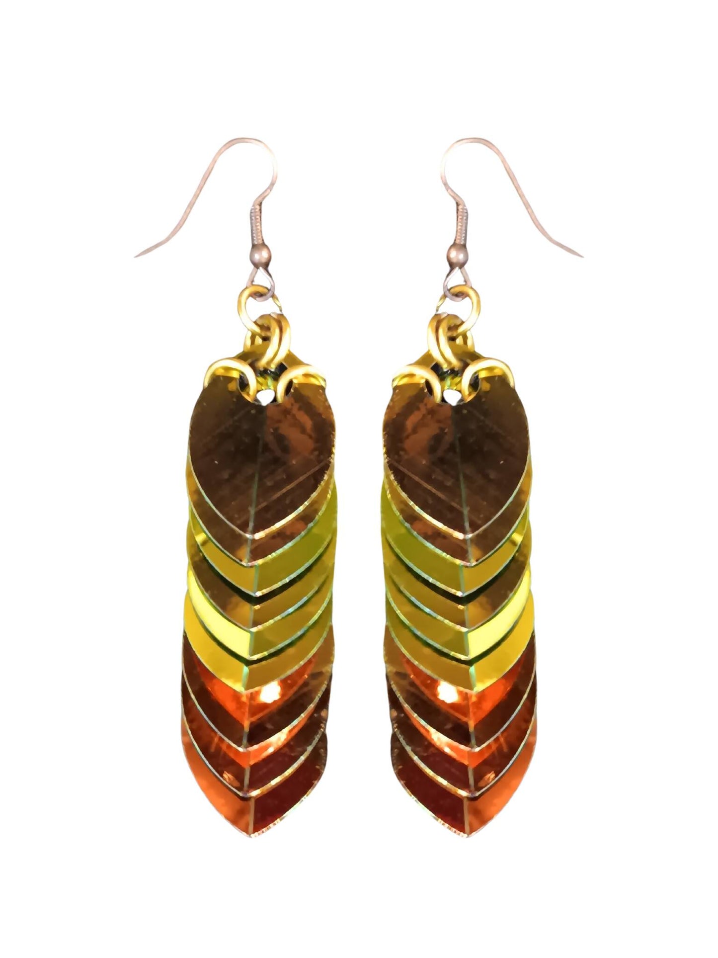 Aurora Borealis Mini Scale Fringe Earrings