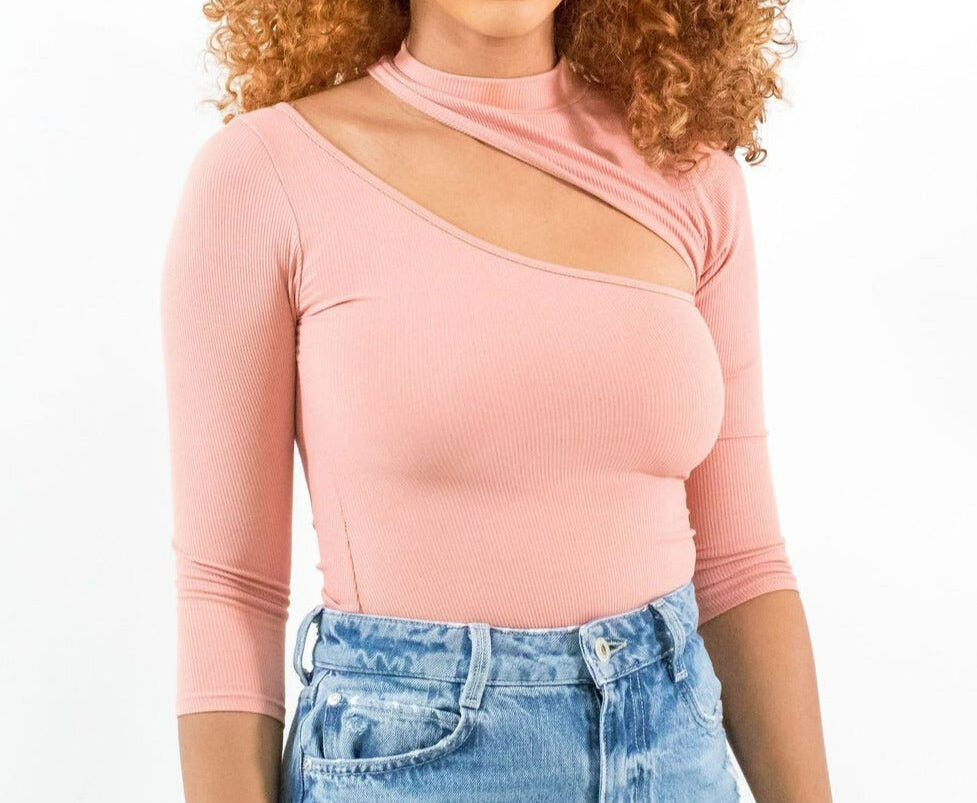 3/4 Sleeve Cutout Bodysuit