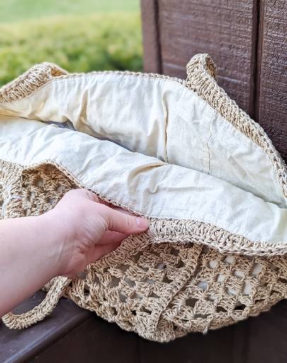 Raffia XLarge Bag with cotton line