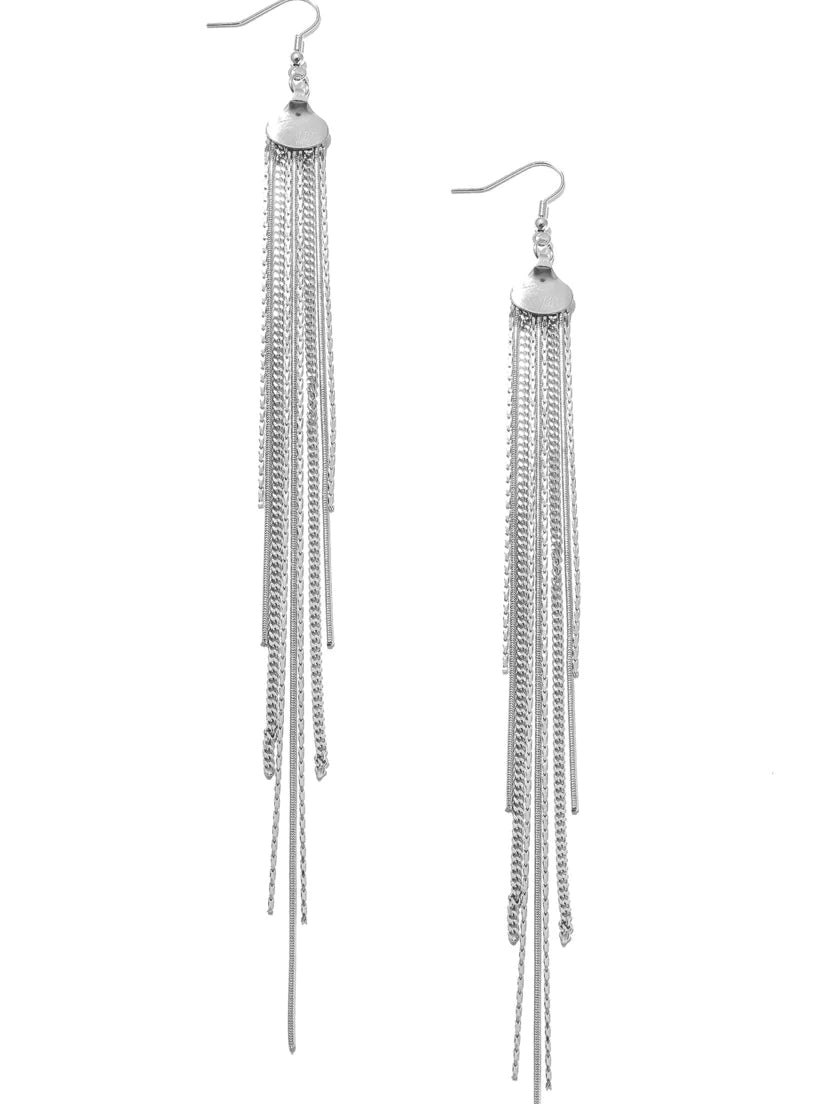 CHAIN TASSEL HOOK EARRINGS