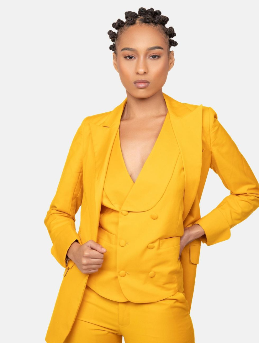 Three piece yellow suit