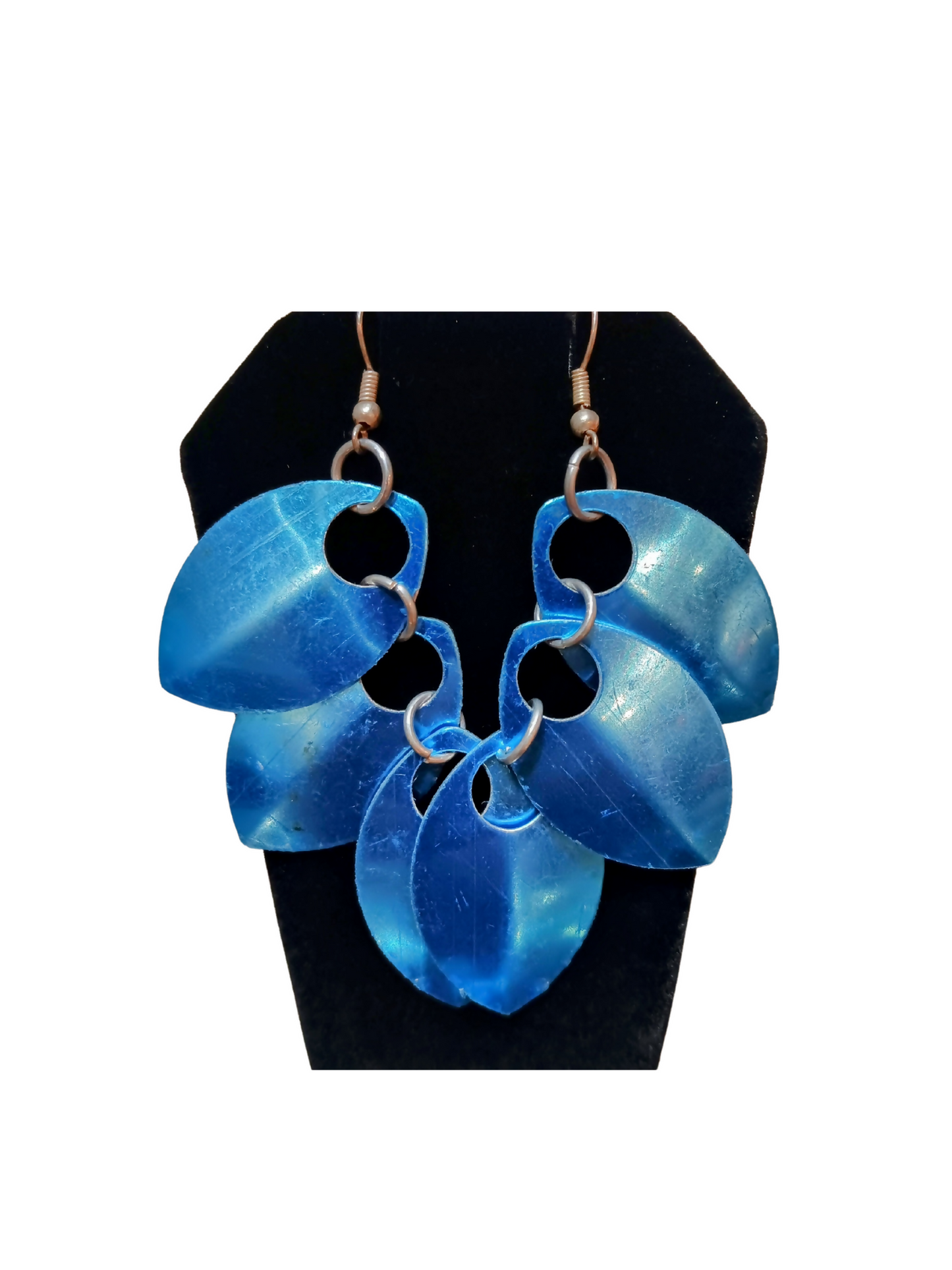 Silver Mirror Finish Scale Earrings