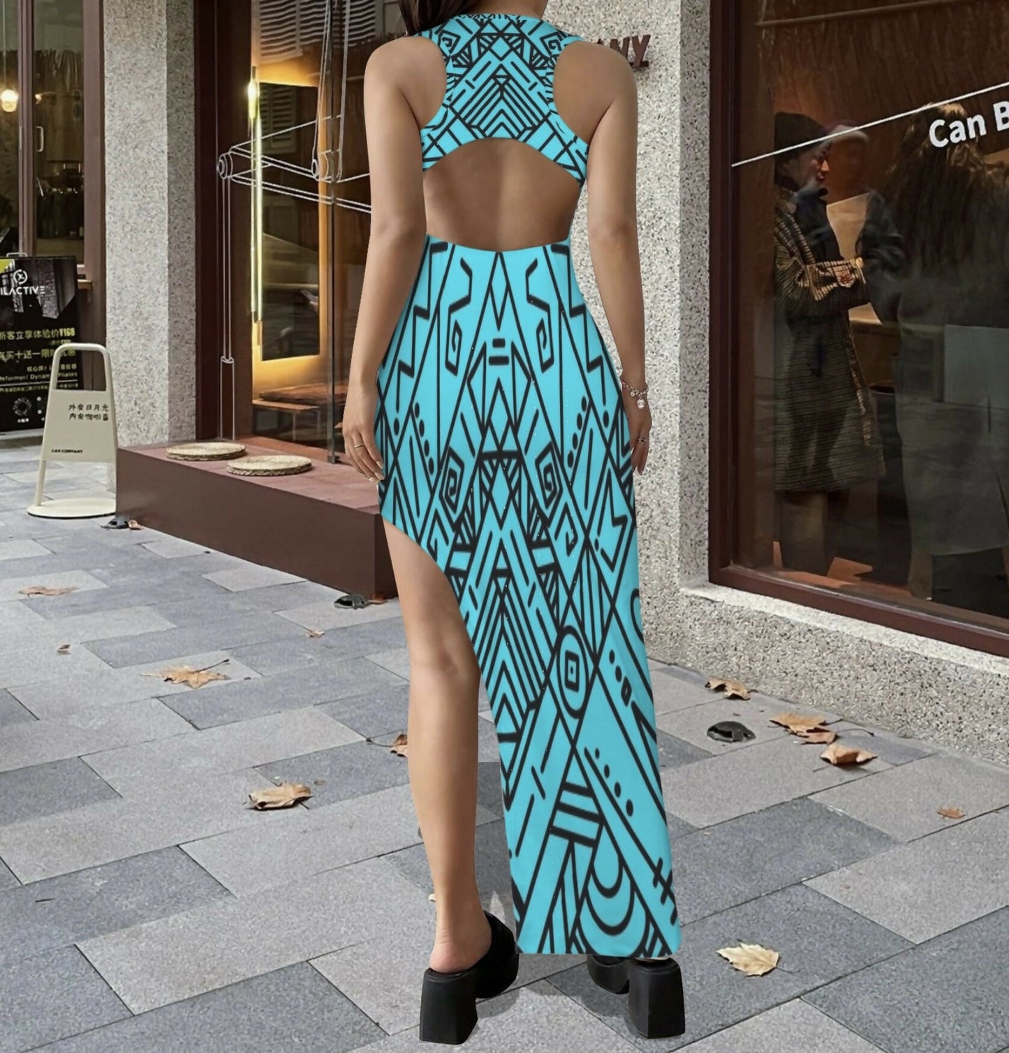 Sleeveless Backless Hollow Slit Maxi Dress Sizes S-5XL in The Sahara