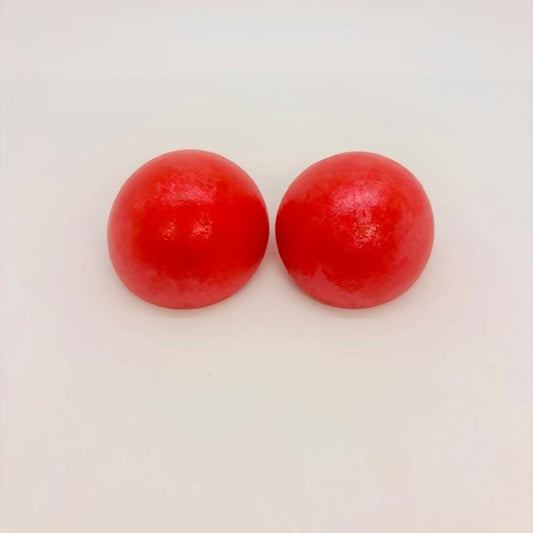 DOME EARRINGS - RED SMOKY