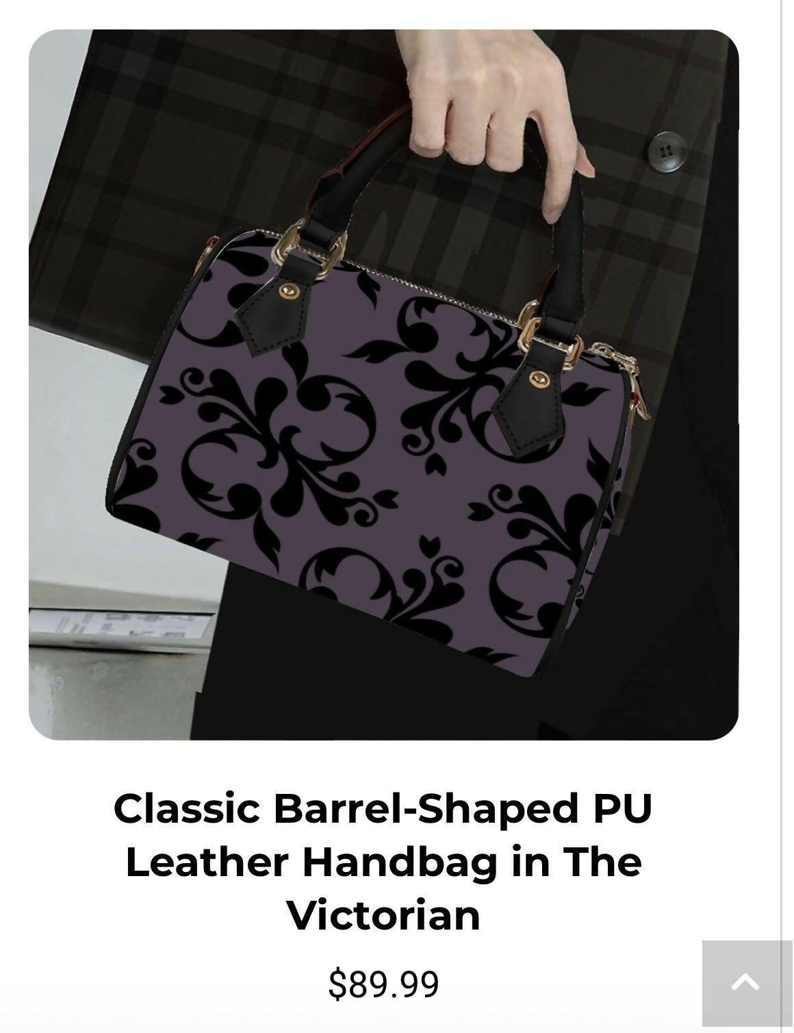 Classic Barrel-Shaped PU Leather Handbag