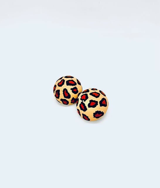 DOME EARRINGS - LEOPARD PRINT