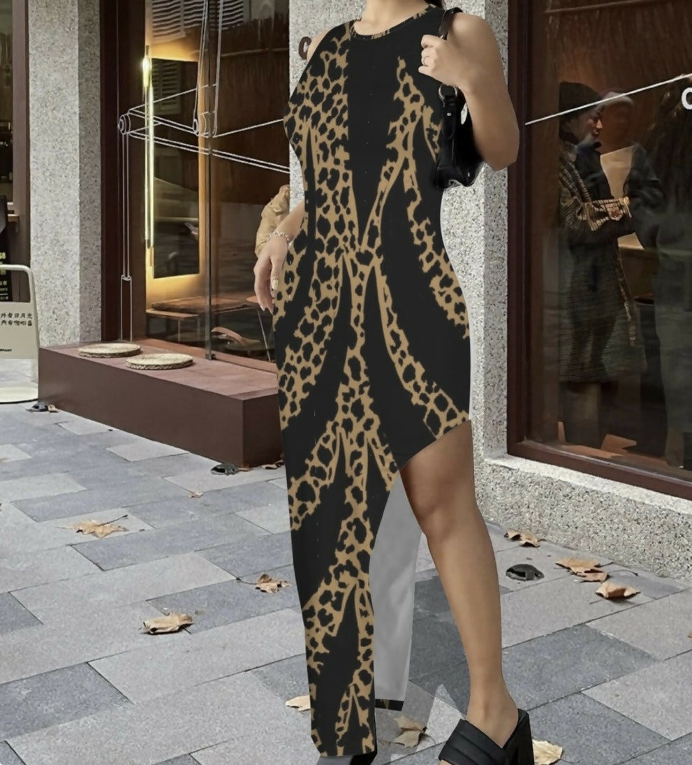 Women’s sleeveless Backless Hollow Slit Maxi dress Sizes S-5XL