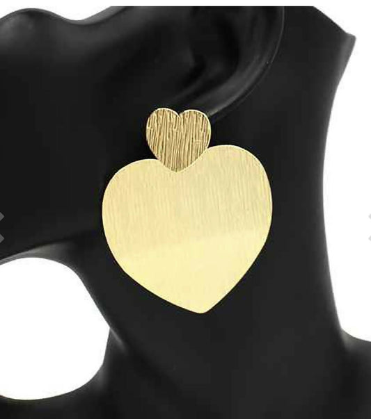 Bold Gold Heart Earrings