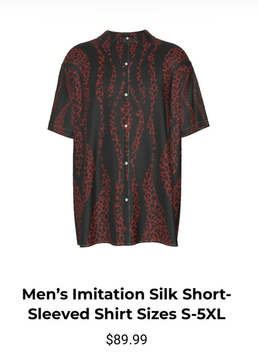 Men’s Imitation Silk Short Sleeved Shirt Sizes 89.99