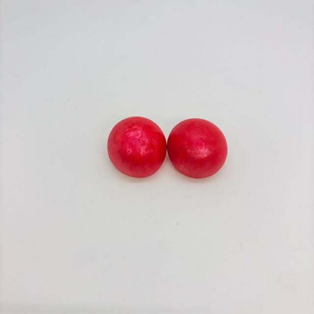 DOME EARRINGS - RED SMOKY
